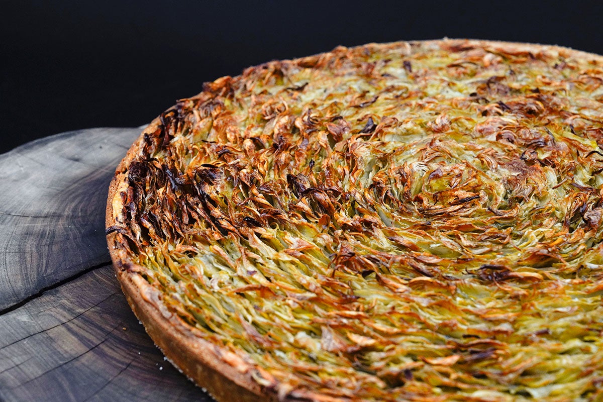 Tarte aux artichauts, truffe noire, sauce périgourdine