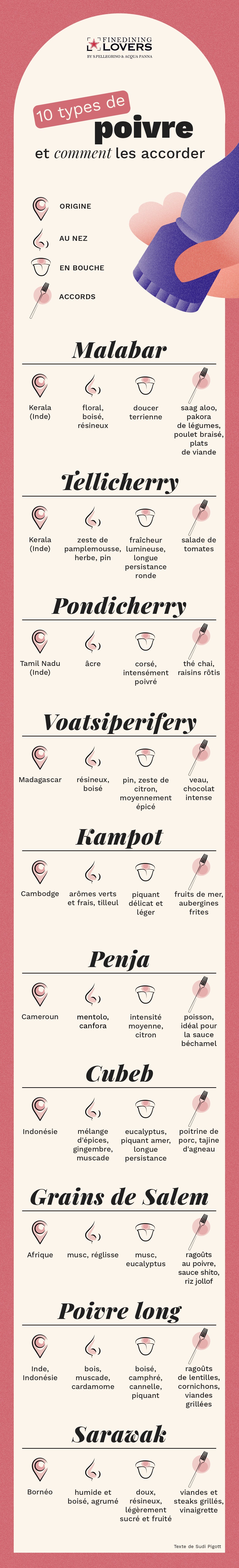 10 types de poivre : comment les utiliser
