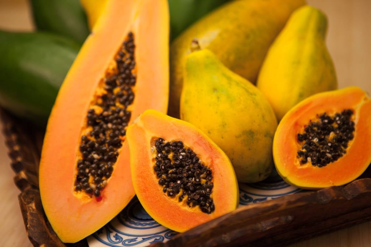 Image de papayes exotiques coupées