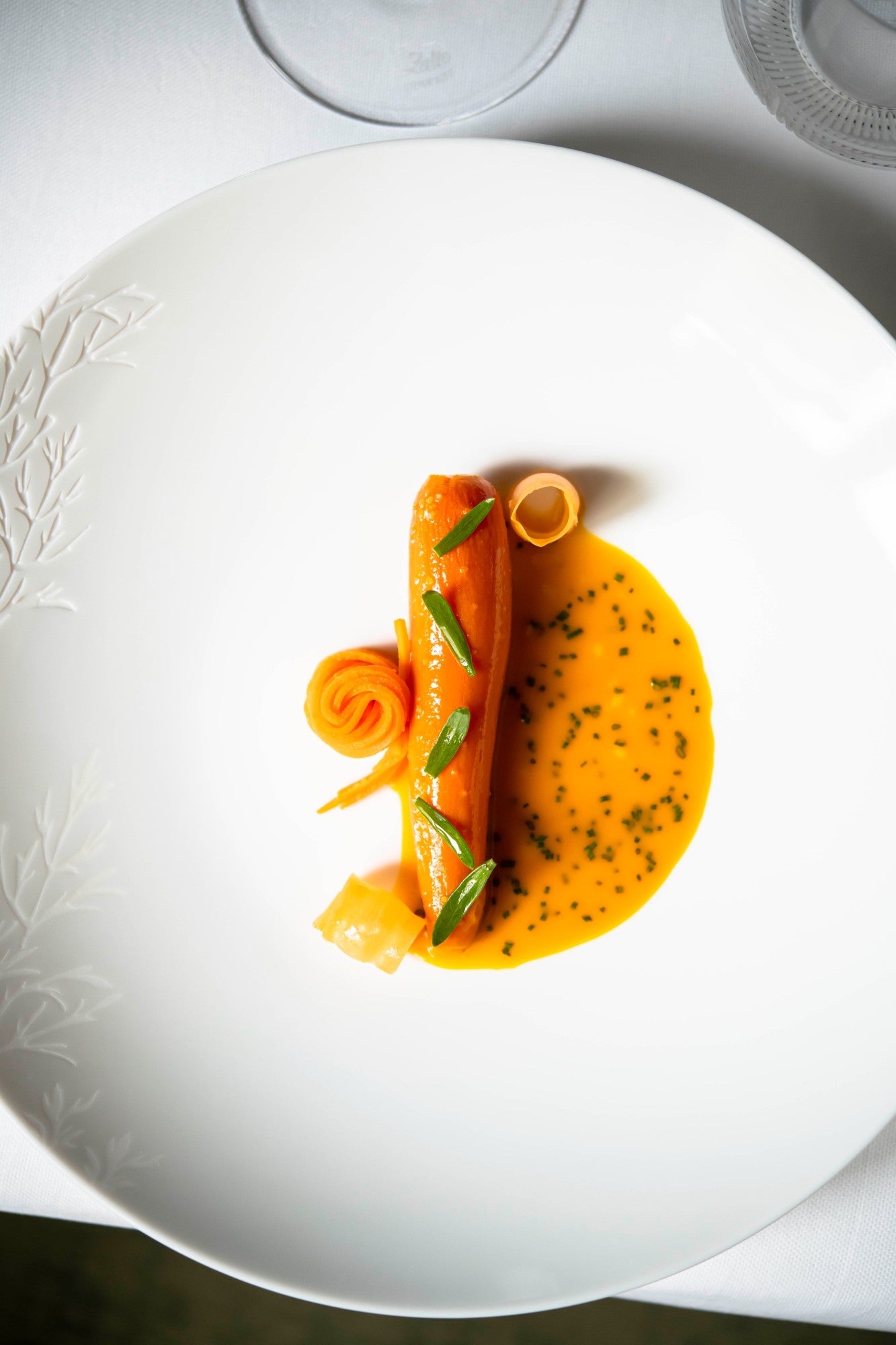 Carotte des sables, gingembre fermenté, ciboulette - Le Gabriel, Photo : ©GeraldineMartens