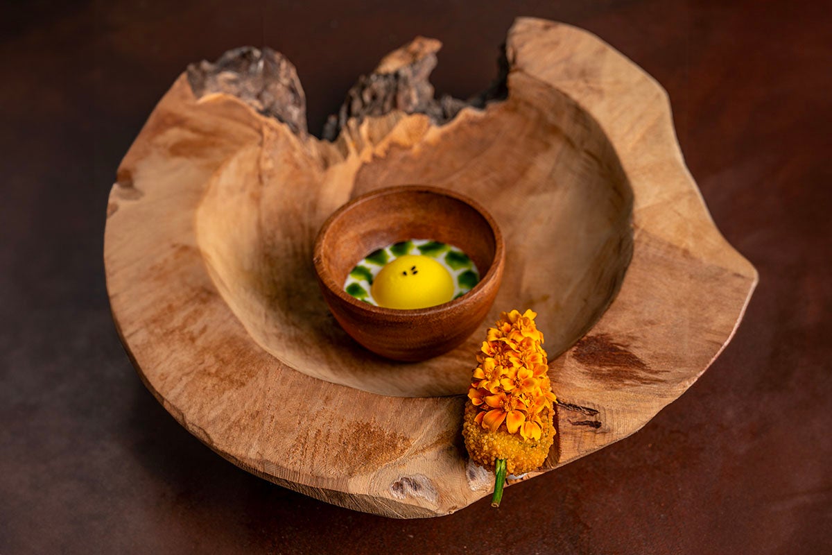 Poivre mariné, glace au babeurre et au curry (Désert du Thar)