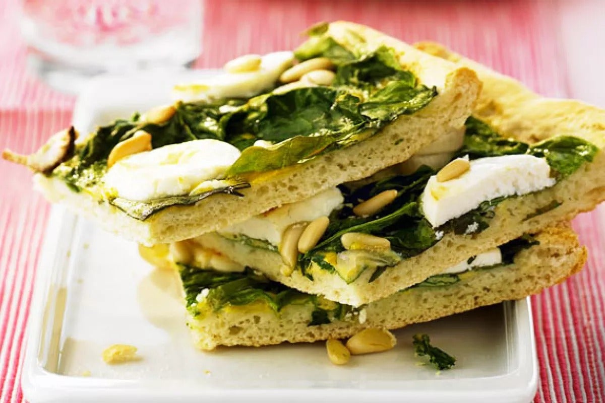 Pizza aux épinards et chèvre