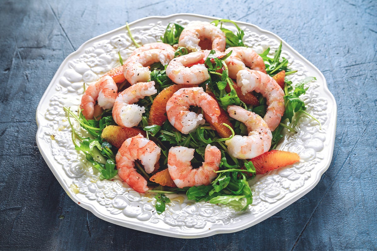 Salade avec crevettes