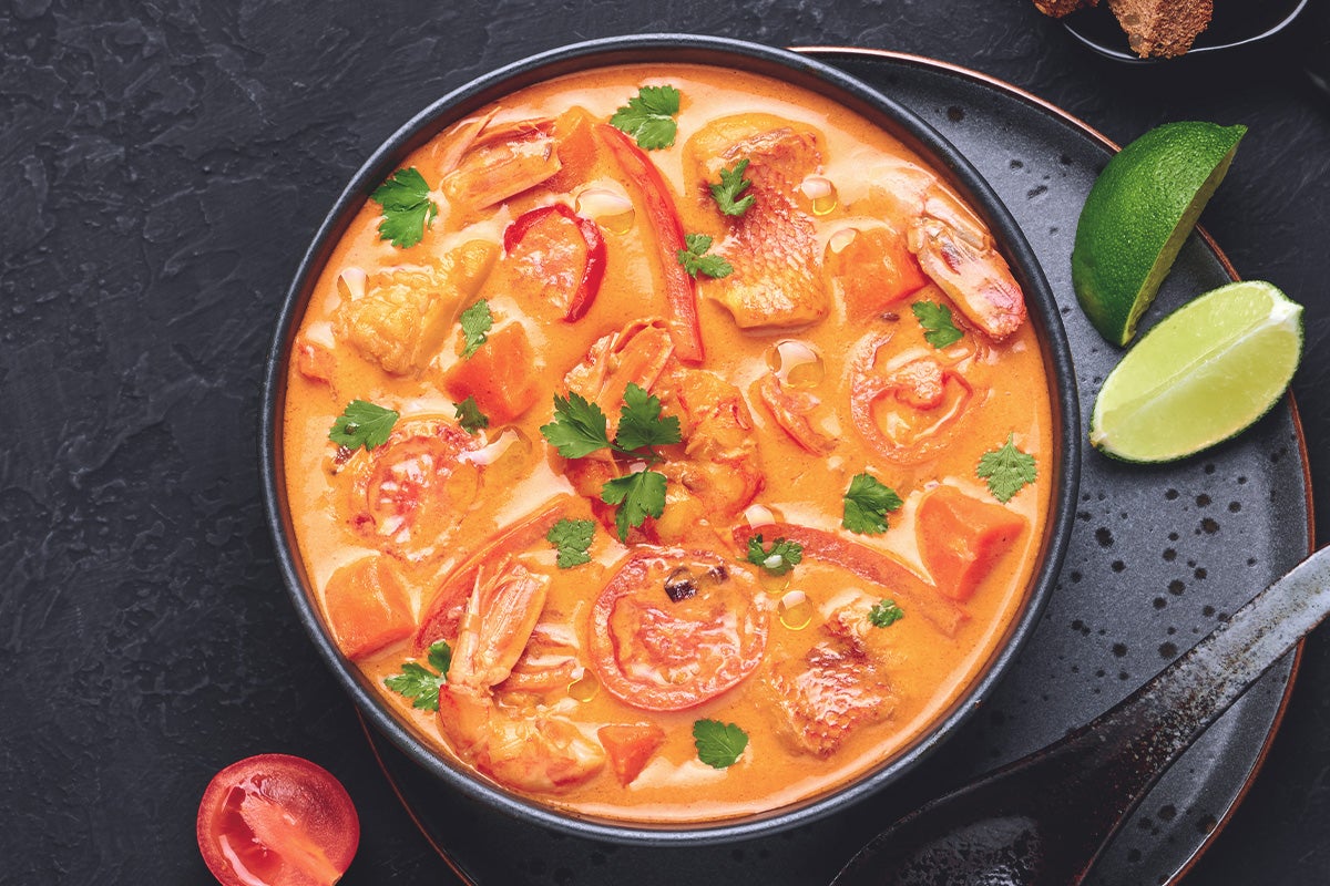 Soupe de lait de coco et crevettes