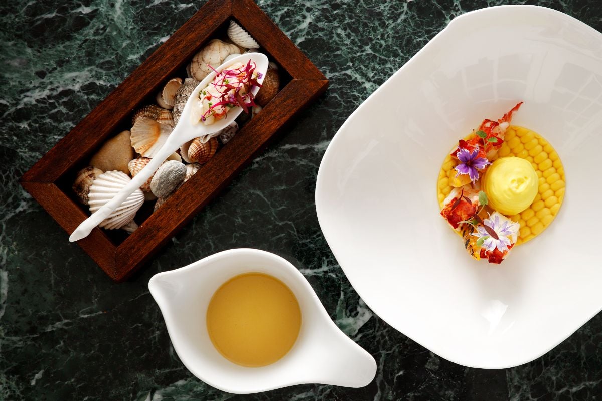 Velouté de maïs, plat du restaurant CTC à Athènes.