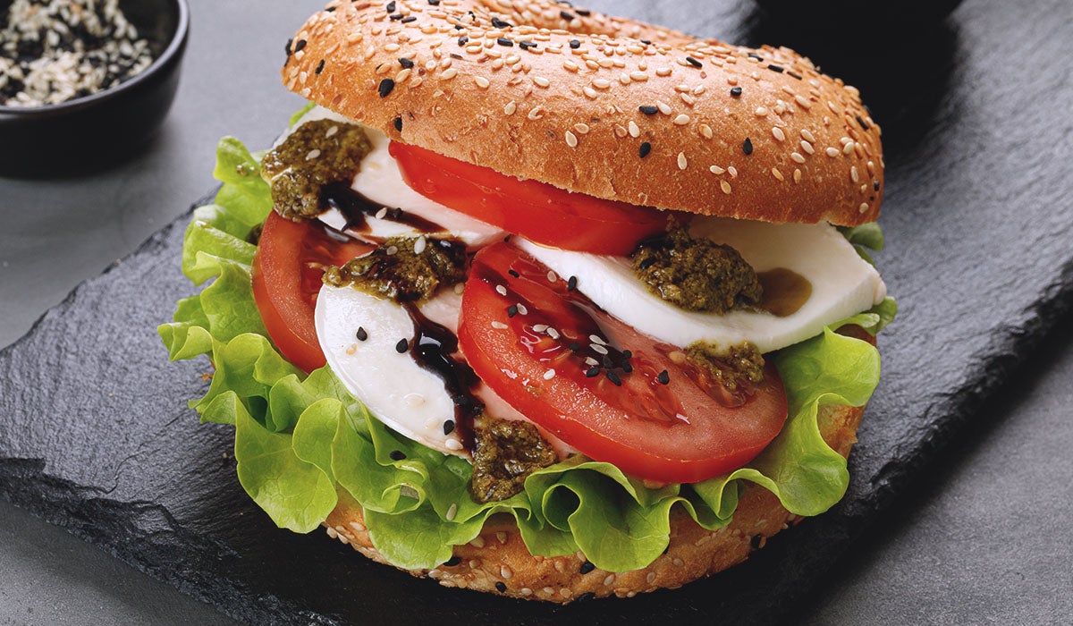 Bagel tomate et mozzarella