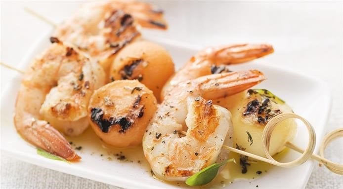 brochettes de gambas