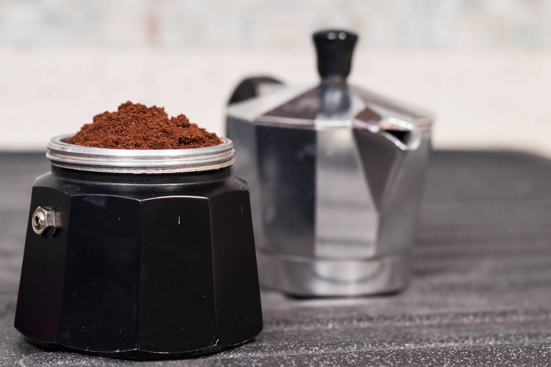 moka avec poudre de café