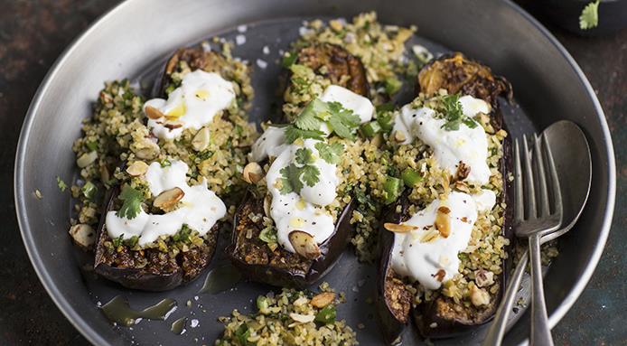 aubergines farcies au boulgour