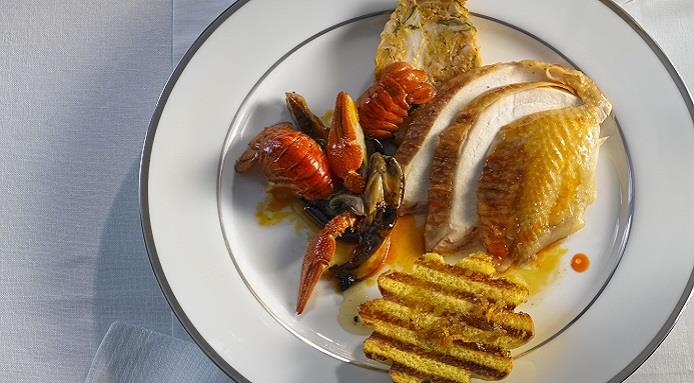 Chapon aux ecrevisses