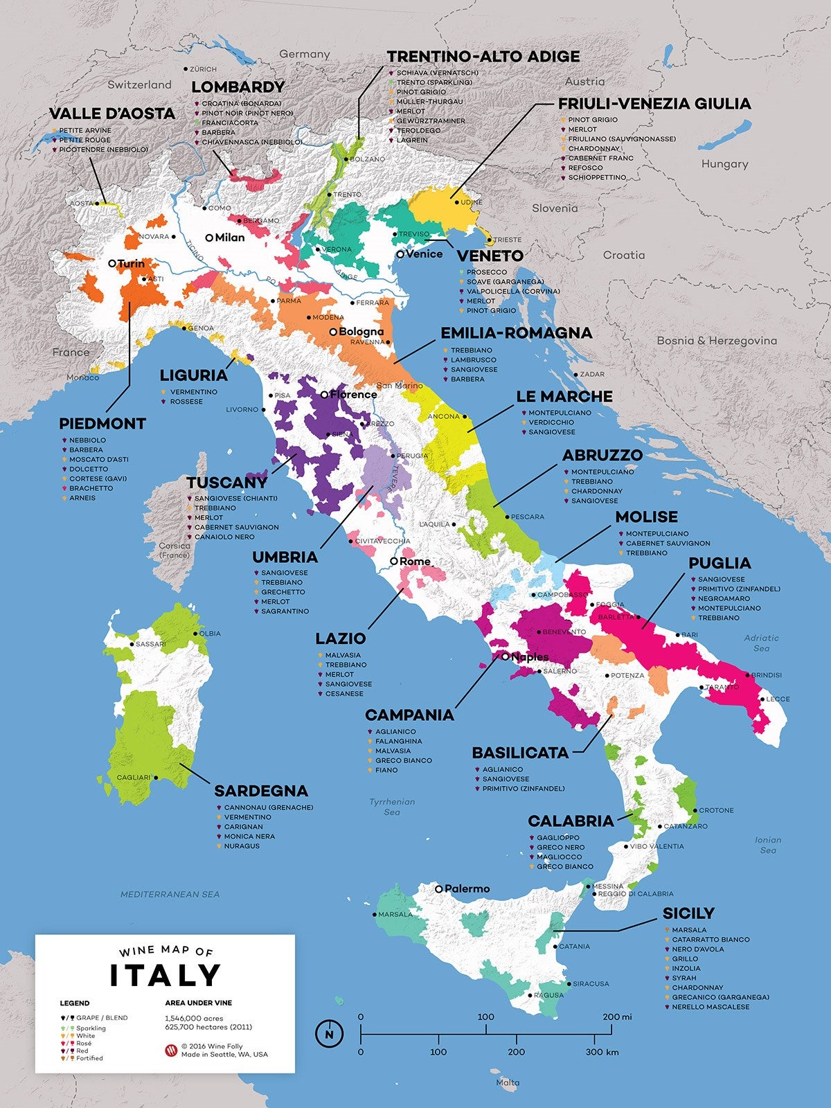 carte vins italiens