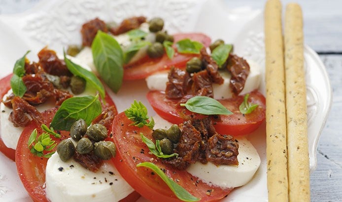 salade caprese tomates sechees
