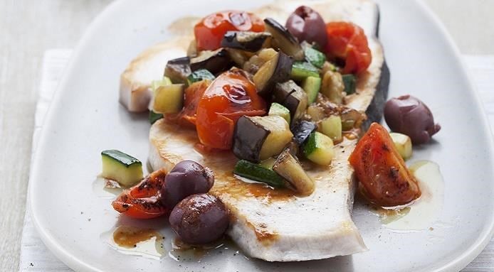 espadon grillé aux légumes