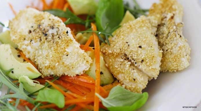 Poisson en croute de sésame