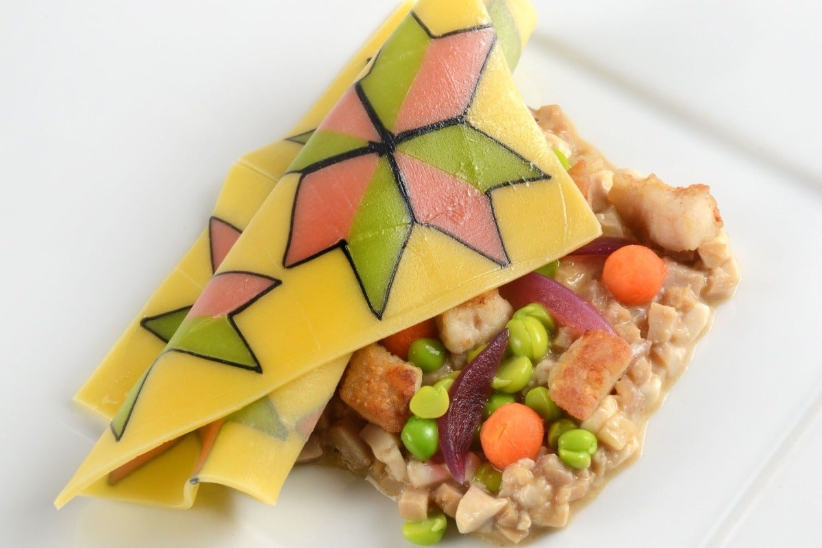 Le raviolis ouvert au ragoût inspirés d'Escher