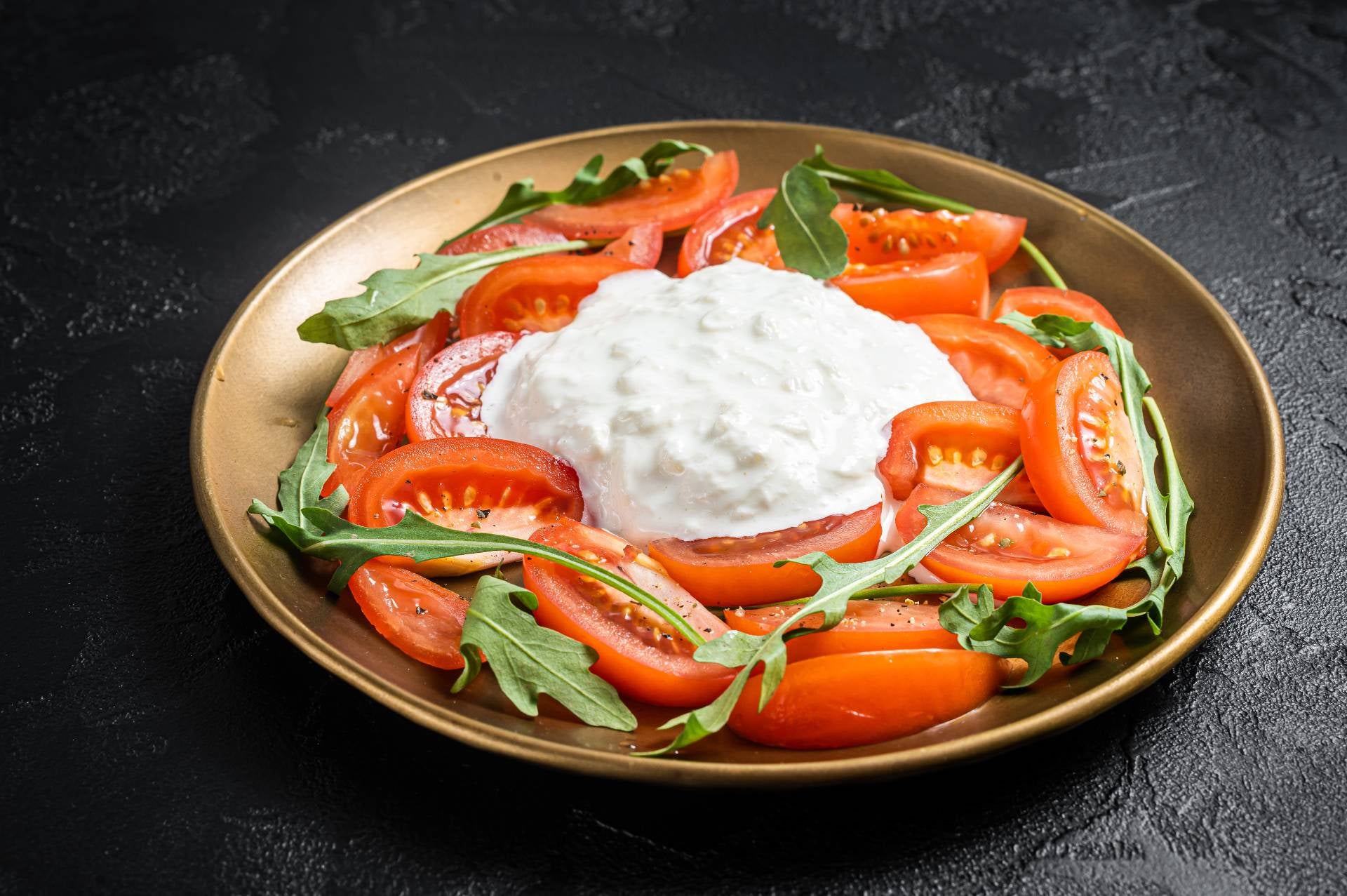 stracciatella et tomates