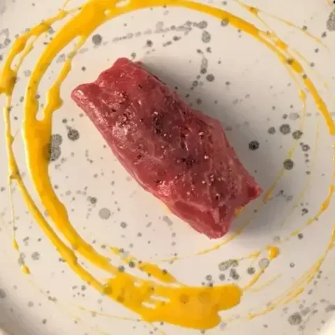 Alexandre Mazzia : recette de langoustine, presa ibérique et lait de poule