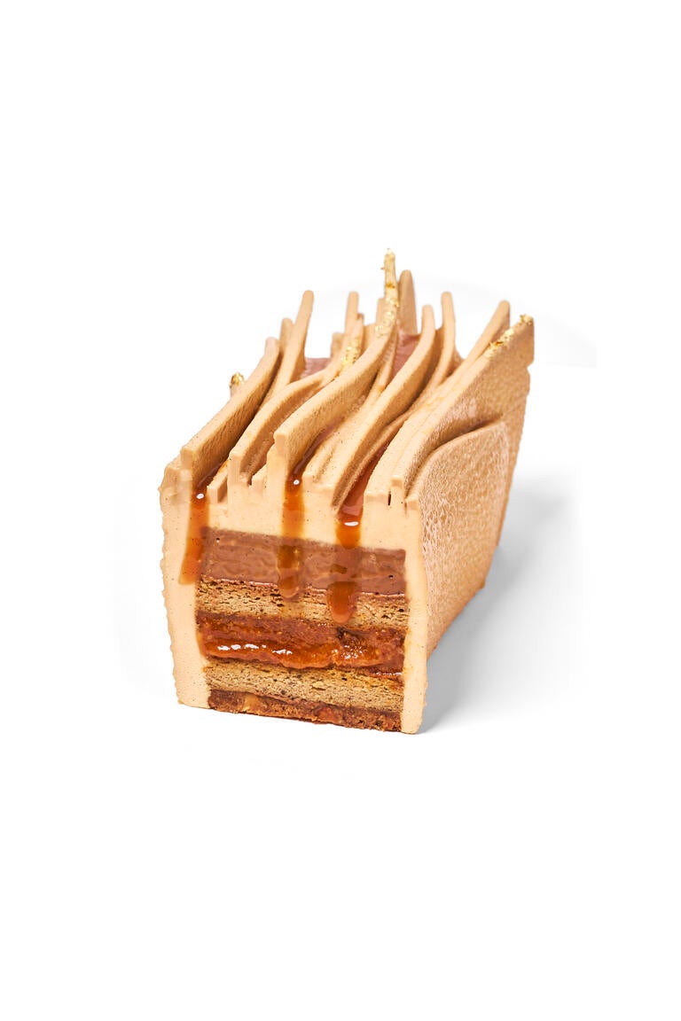 Bûche Feuille à Feuille du chef pâtissier Léandre Vivier 