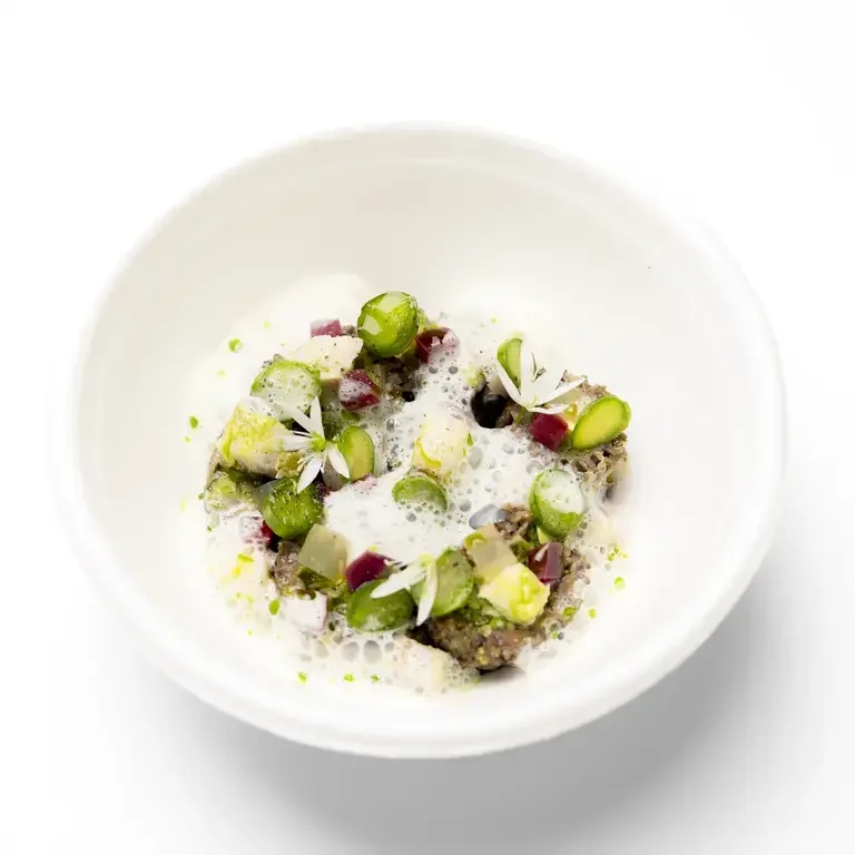 BELLES MORILLES FARCIES, ASPERGES VERTES, ANGUILLE FUMÉE