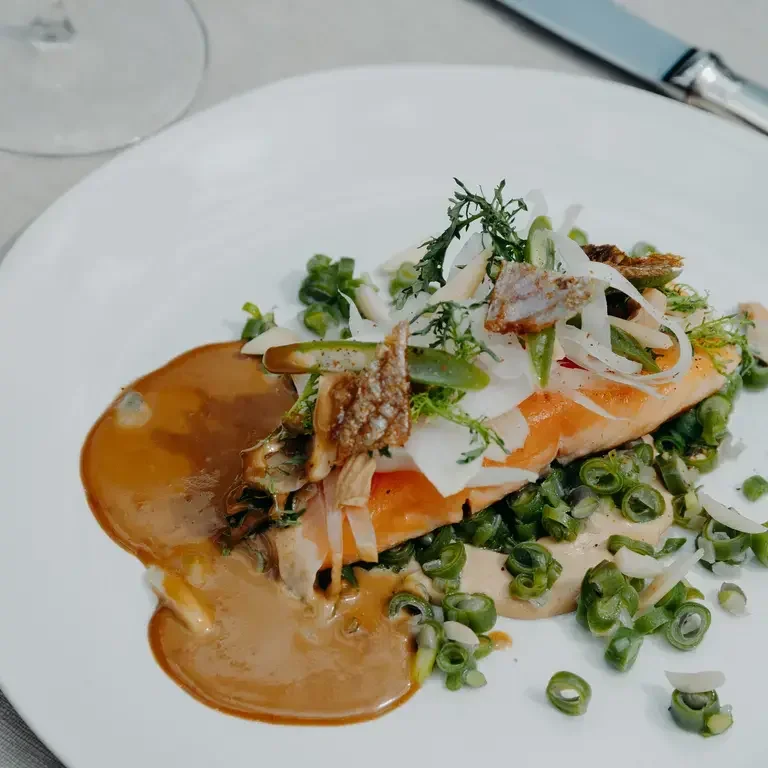 Truite fario de Savoie Haricots verts amandes