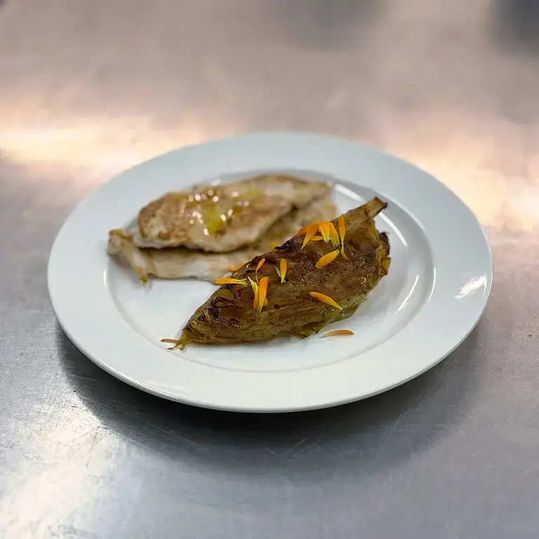 Poulet grillé et chou glacé