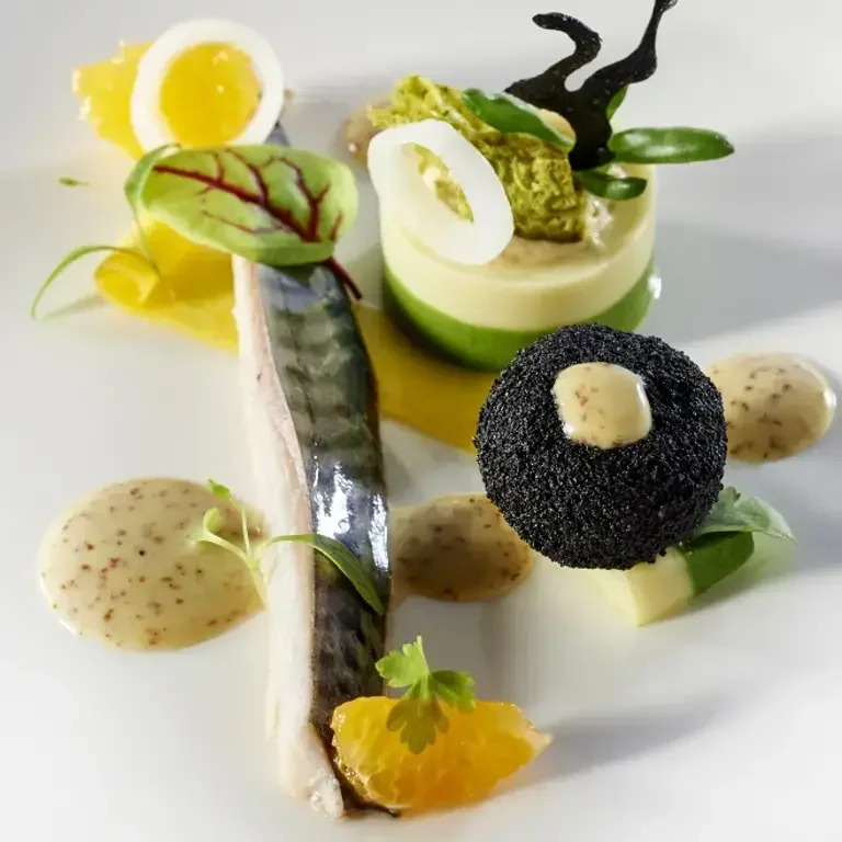 Maquereau moutarde, agrumes et pickles de légumes par Laurent Lemal