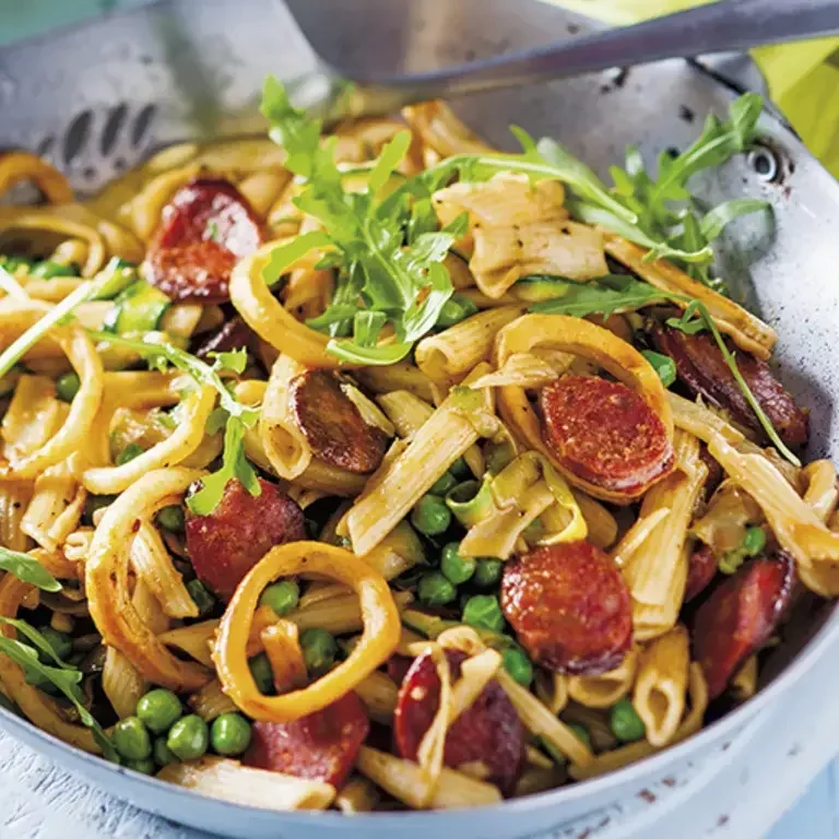 Pâtes aux calamars et chorizo