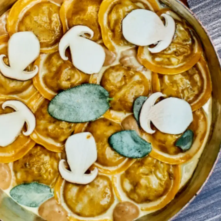 Tortelli de veau braisé, crème de cèpes de Simone Zanoni