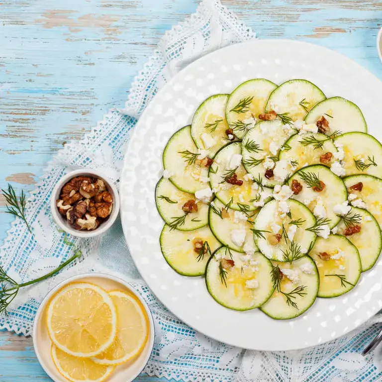 carpaccio de courgettes crues - Fine Dining Lovers