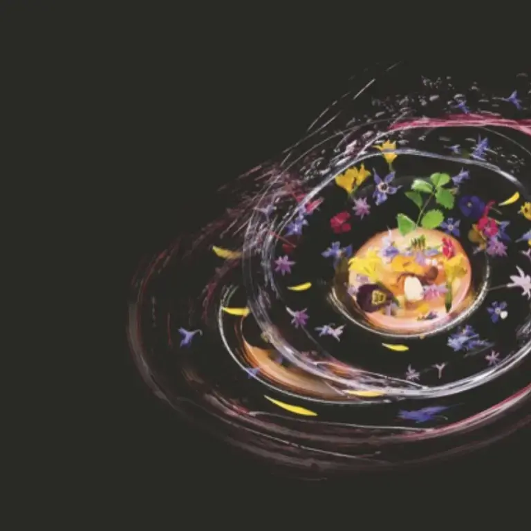 Gelée de tomate, gambero rosso - plat de Kei Kobayashi