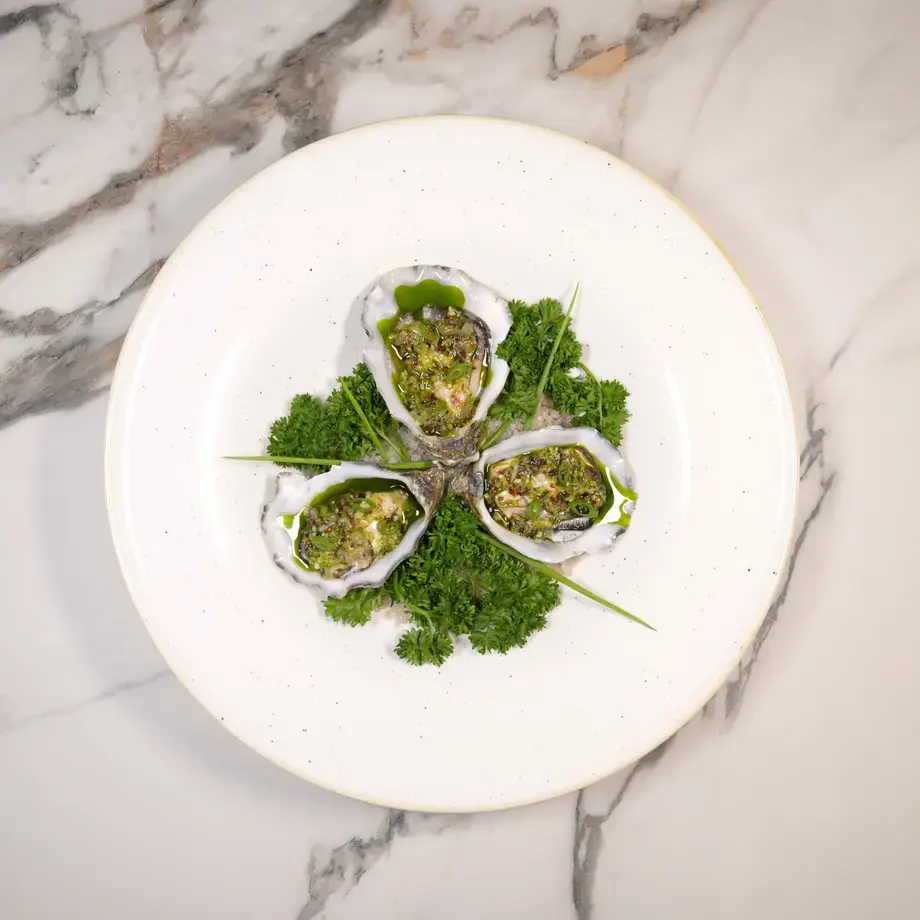 Huitres à la sauce vierge façon chimichurri