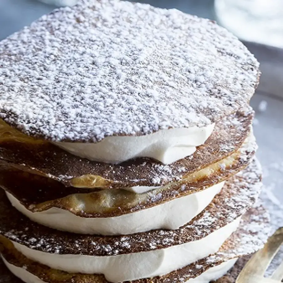 Recette de Pierre Augé : millefeuille de crêpe croustillante