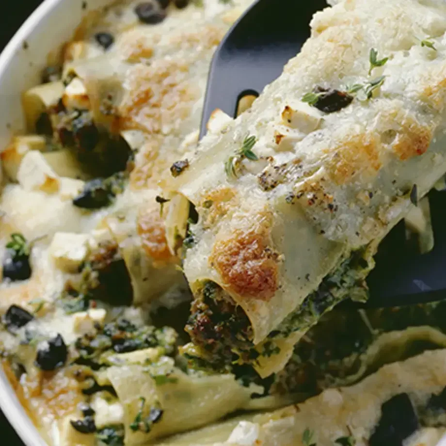 Recette : Cannelloni à la grecque aux épinards