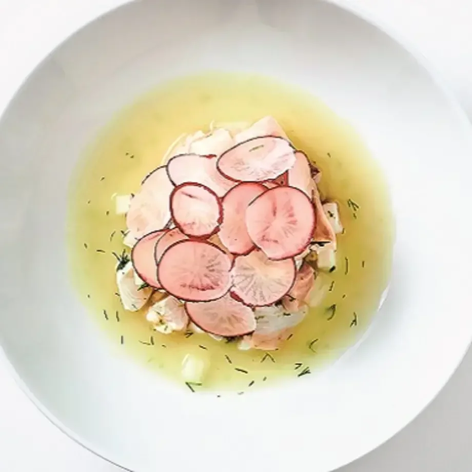 Ceviche de daurade, jus de fenouil de Jean-François Piège