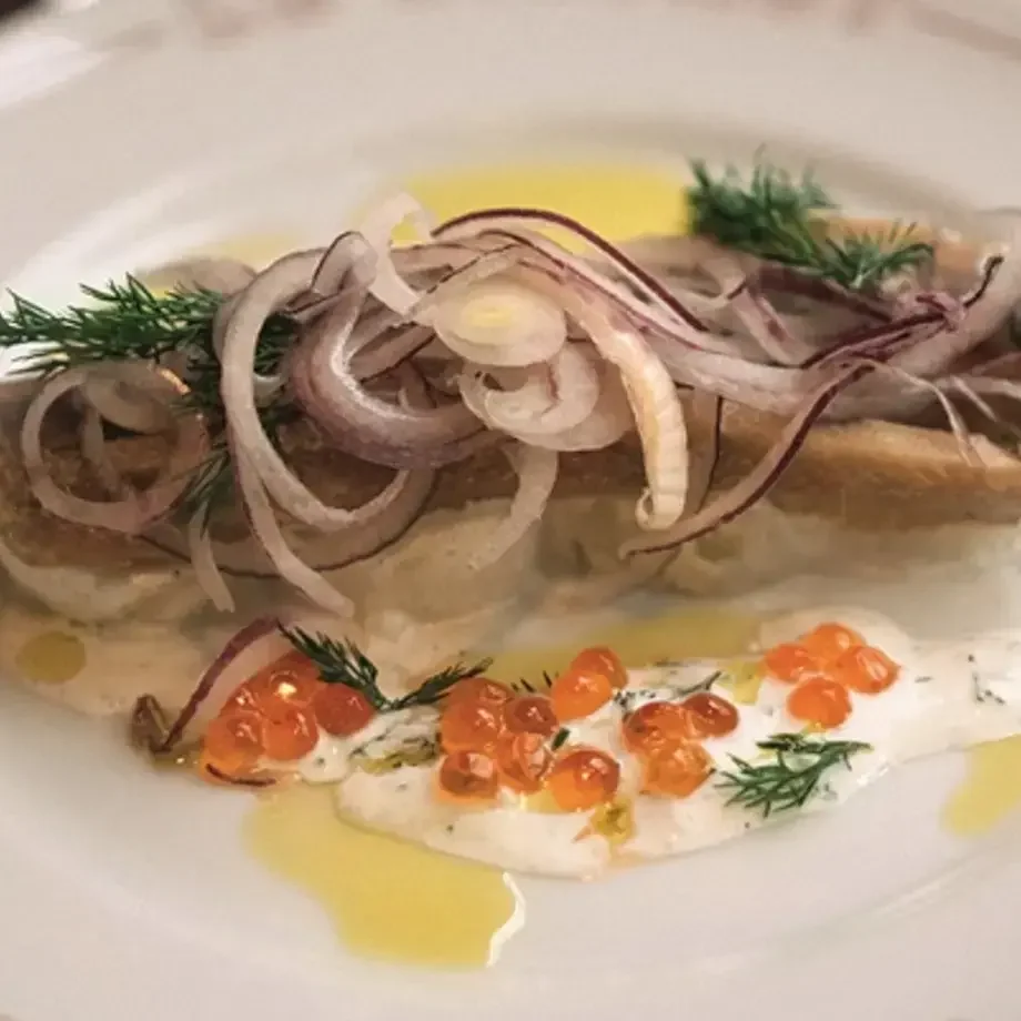 Hareng fumé pommes rattes de Thierry Laurent (Bistrot Paul Bert)