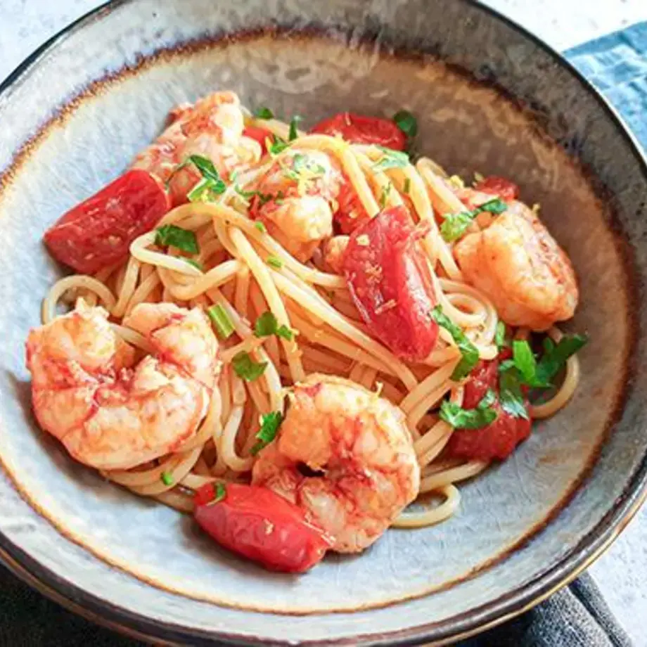 Spaghetti aux gambas