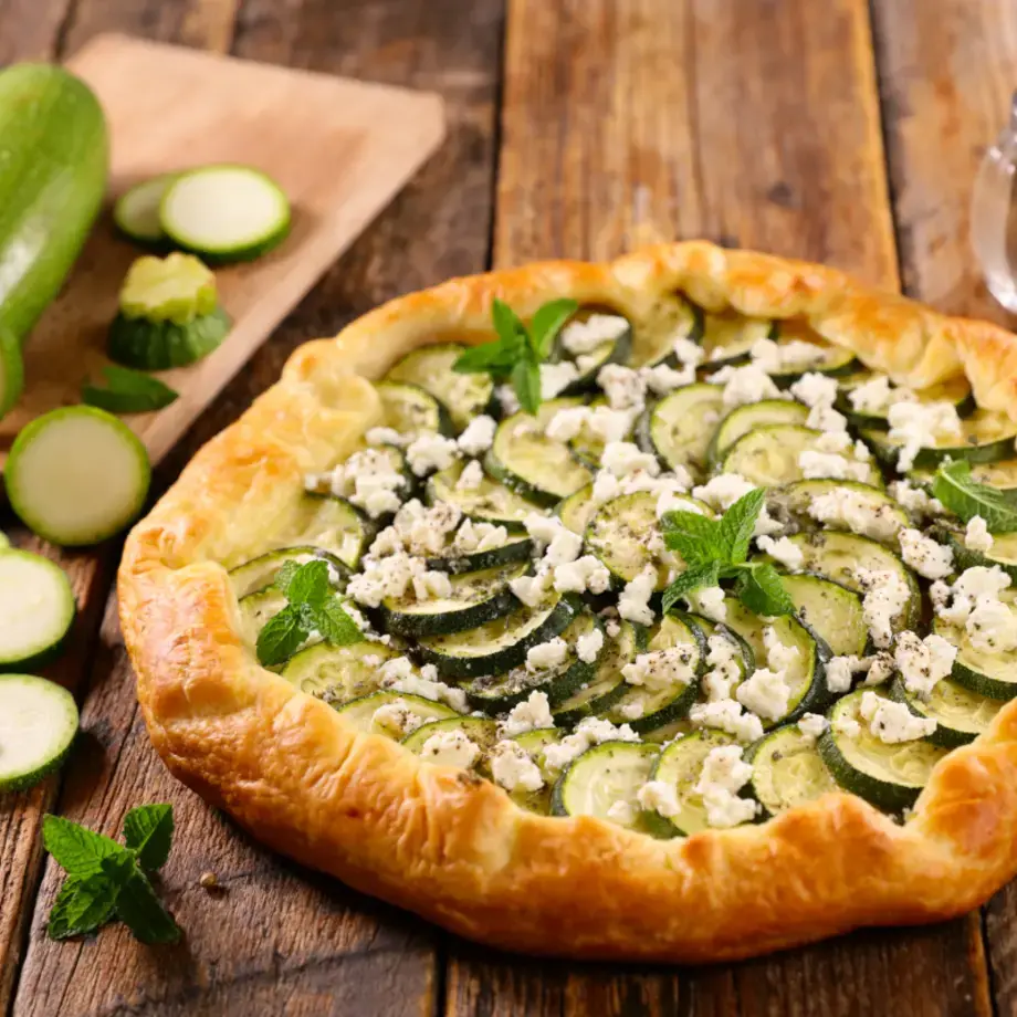 Tarte feta et courgettes