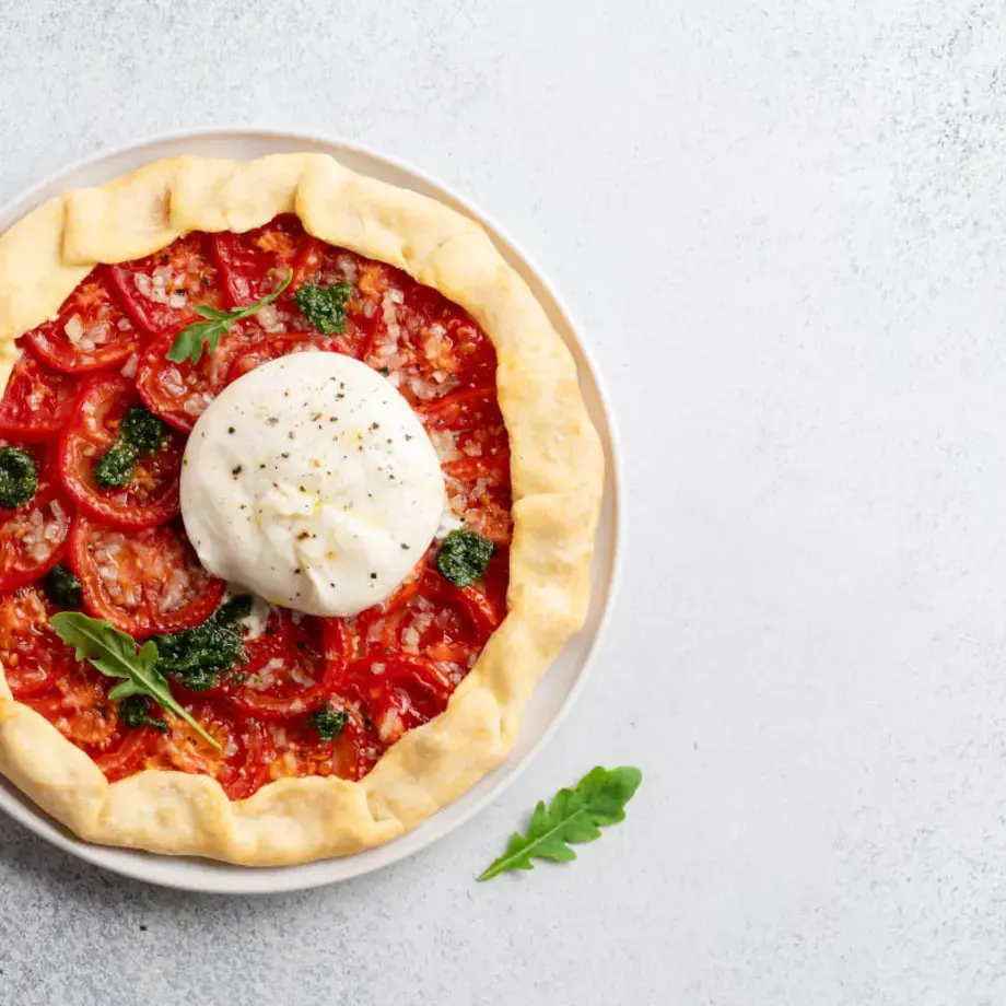 tarte avec tomates et burrata -  Fine Dining Lovers