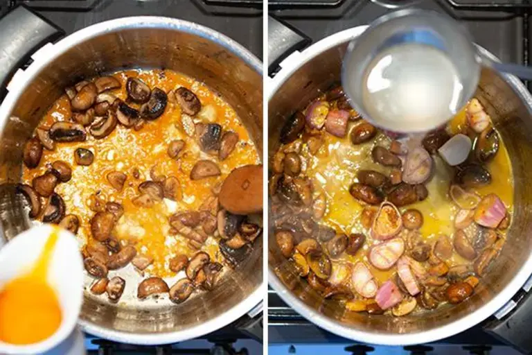 Pour la sauce aux champignons