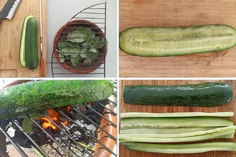 Pour le concombre grillé