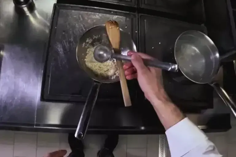 Risotto au parmesan - étape de préparation