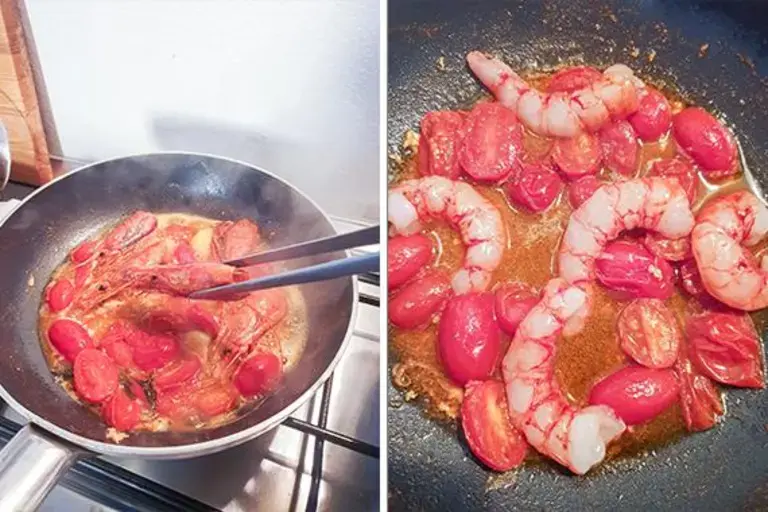 sauce aux gambas aux tomates cerises