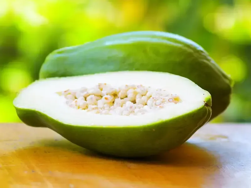 papaye verte fruit - Fine Dining Lovers