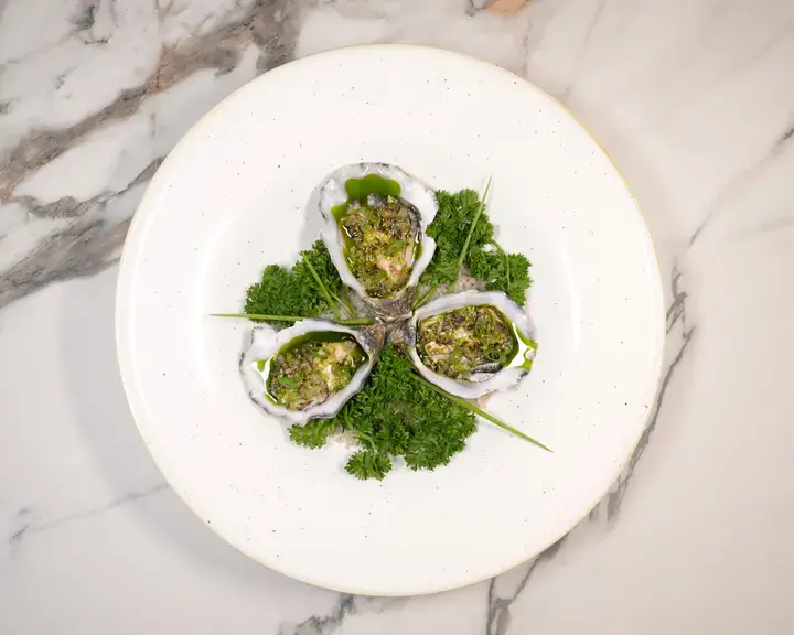Huitres à la sauce vierge façon chimichurri